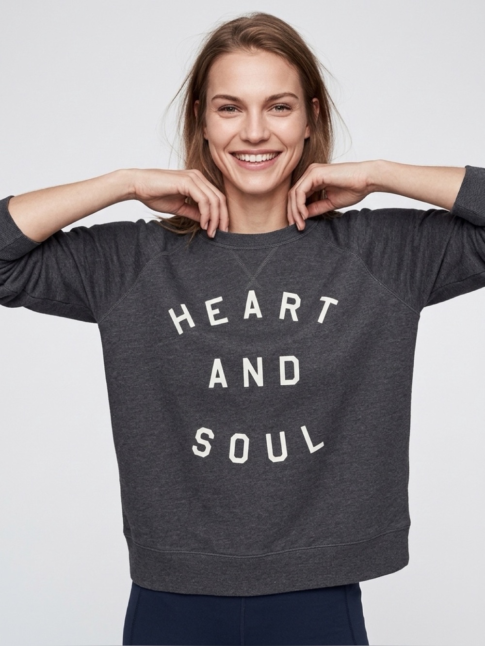 NWOT Old Navy Grey XL Heart and Soul Charcoal Graphic Sweatshirt